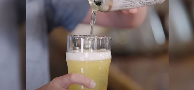 Pouring Beer on a Glass