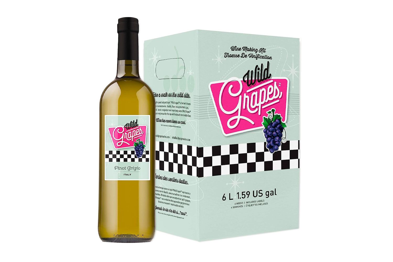 Wild Grapes Premium DIY Wine Making Kits - Italian Pinot Grigio - Makes Up to 30 x 750mL Bottles, 6 Gallons of Wine