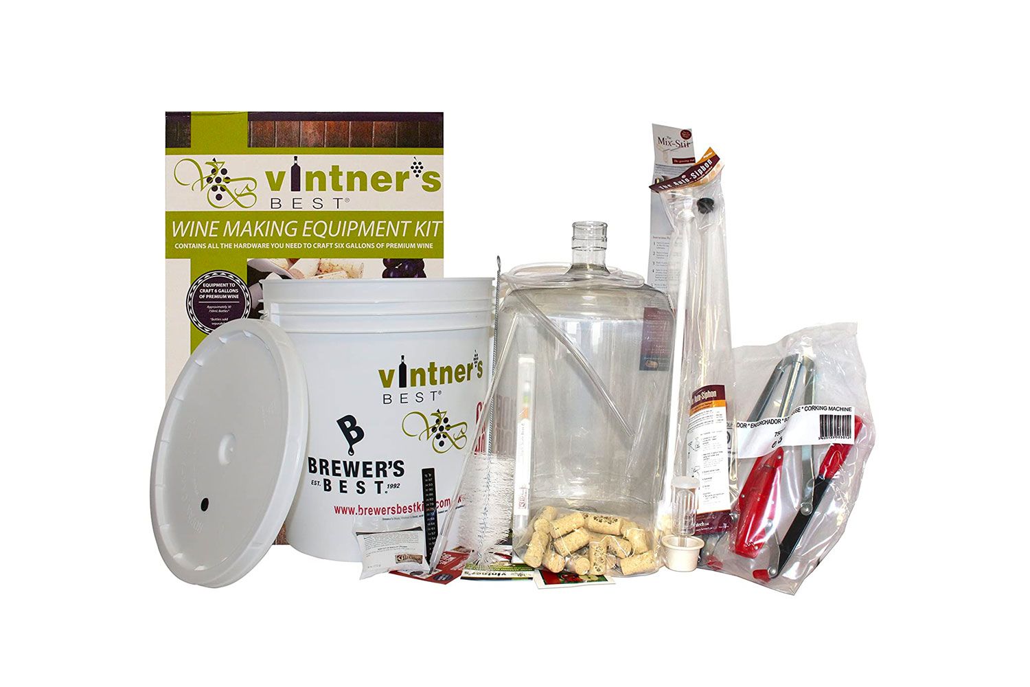 Midwest Homebrewing and Winemaking Supplies-HOZQ8-1644 Starter Equipment Kit w/ Better Bottle & Double Lever Corker