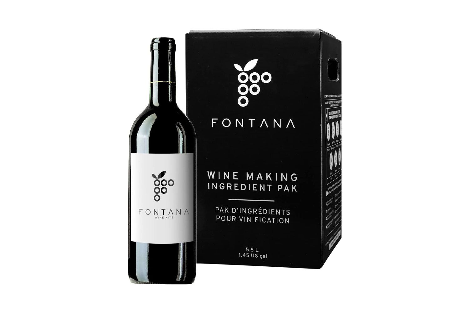 California Shiraz Fontana Wine Kit | Wine Making Ingredient Kit - 6 Gallon Wine Kit | Premium Ingredients for DIY Wine Making | Makes 30 Bottles of Wine