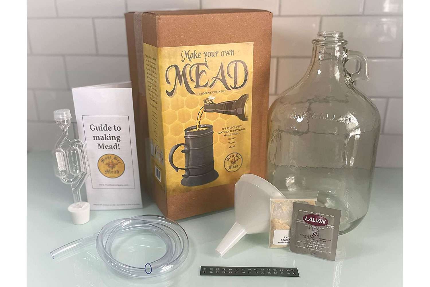 Mead Making Kit by Must Bee- 1 Gallon Reusable Fermentation Kit to Make Honey Wine