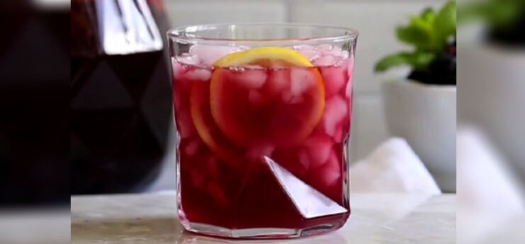 Glass of Red Sangria with Blackberry Brandy