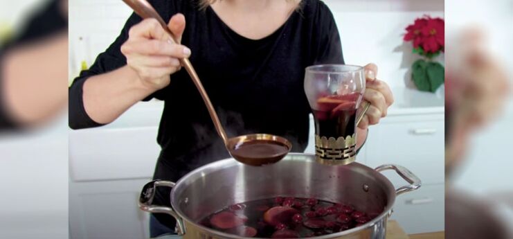 Filling Glass with Mulled Wine